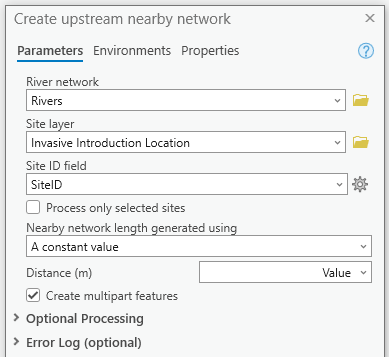 Create upstream nearby network tool