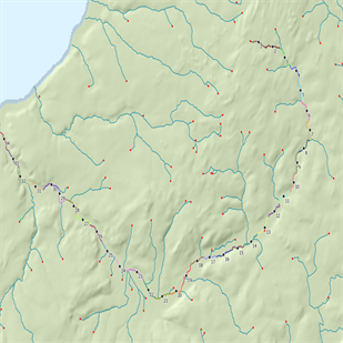 Segment routes and extract points along segments.