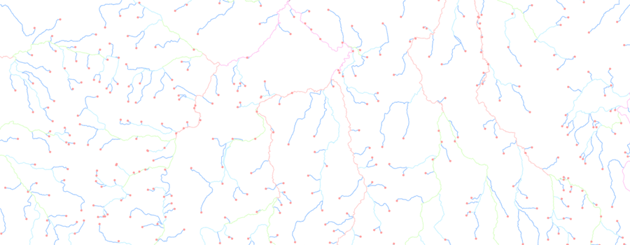 A splash background showing a network colour coded by strahler stream order